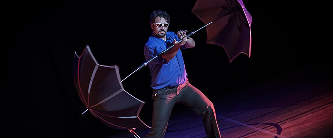 Rob with umbrella staff